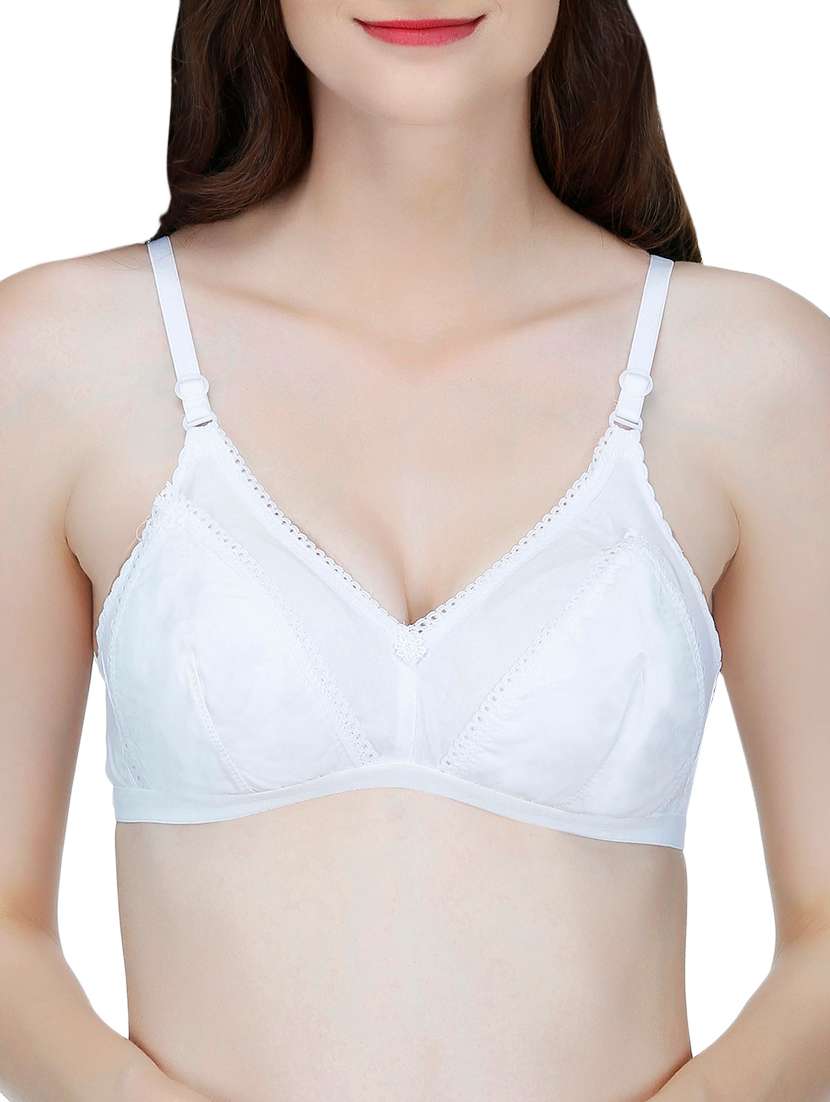 floral patch solid maternity bra