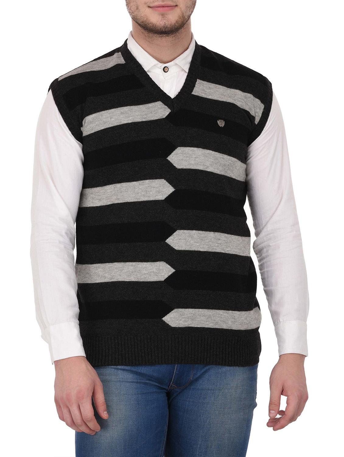 v neck self design pullover - 14425124 - Zoom Image - 0
