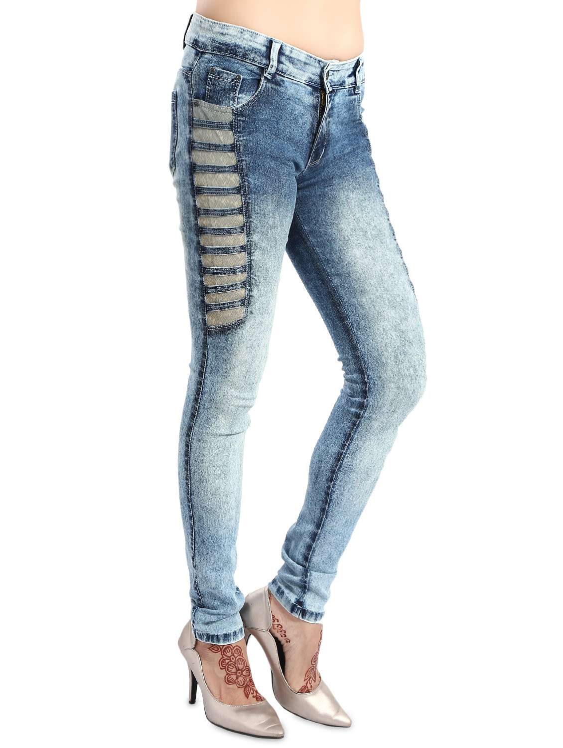 women's distress slim fit jeans - 14426493 - Standard Image - 1