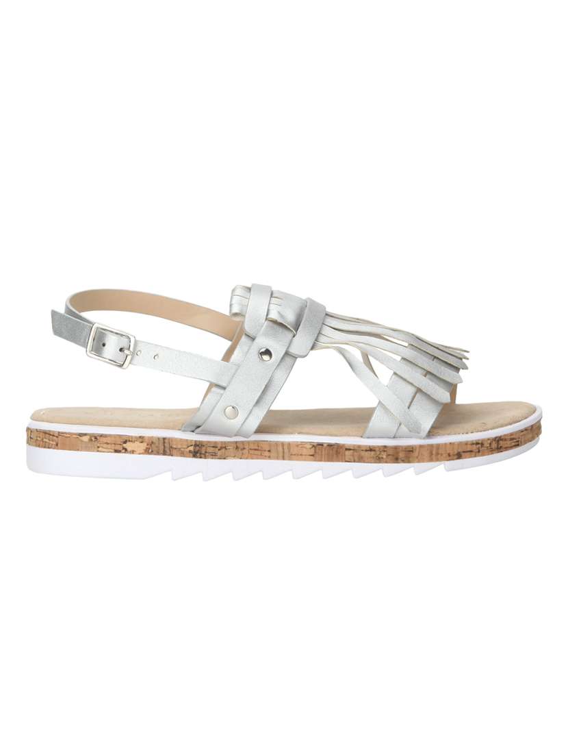 silver back strap sandal - 14427040 -  Standard Image - 1