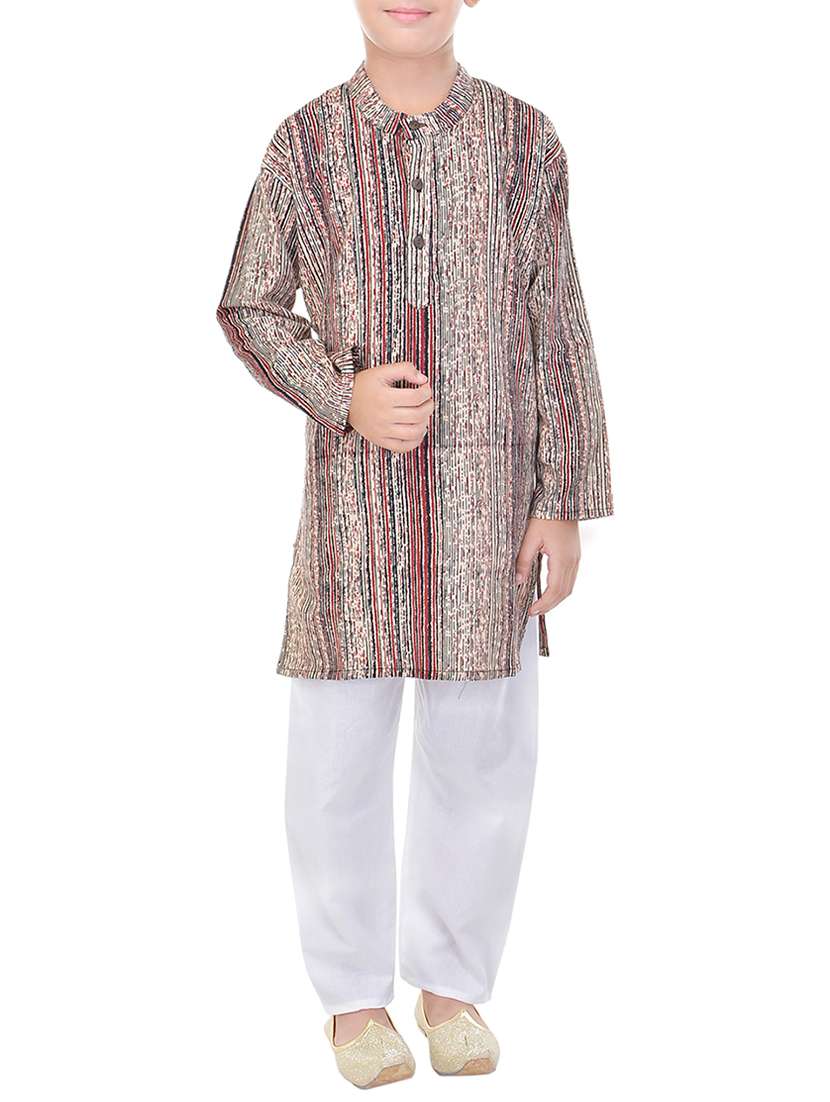 red cotton kurta set