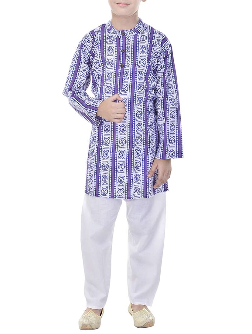 purple cotton kurta set