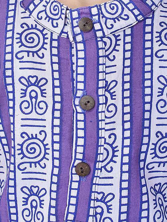 purple cotton kurta set - 14428921 -  Standard Image - 4