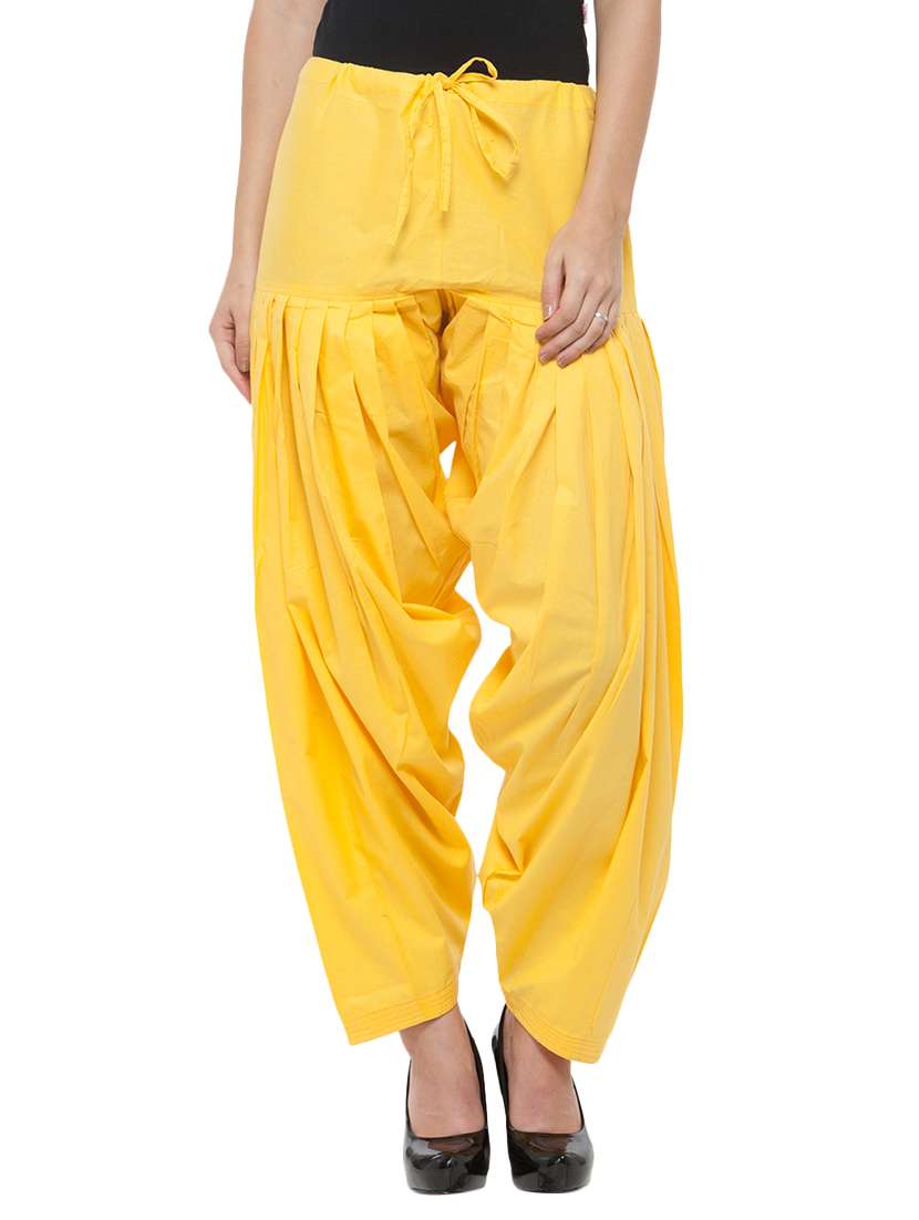yellow cotton patiyala salwars