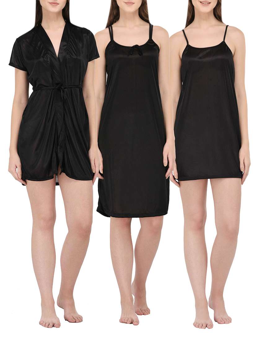 black satin sleepwear robe