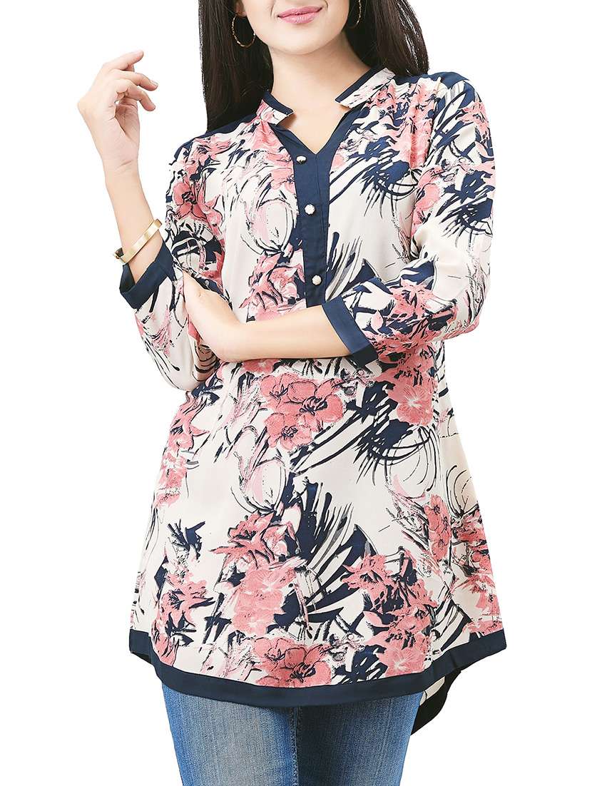blue cotton a-line kurti