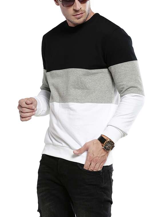 mens color block sweatshirt - 14435182 -  Standard Image - 1