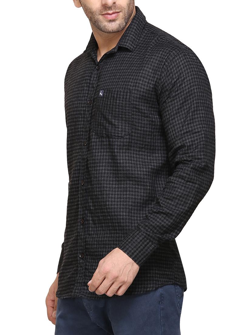 black cotton casual shirt - 14435308 - Standard Image - 1