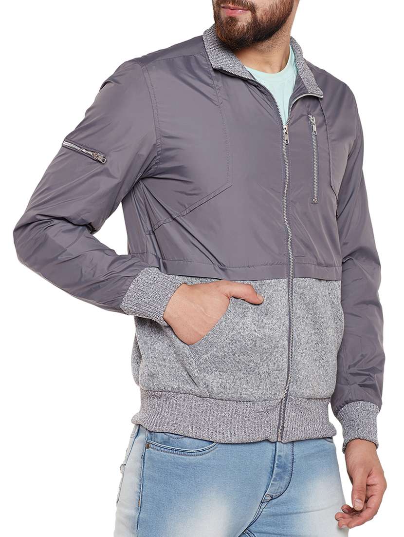 grey polyester casual jacket - 14436812 -  Standard Image - 1