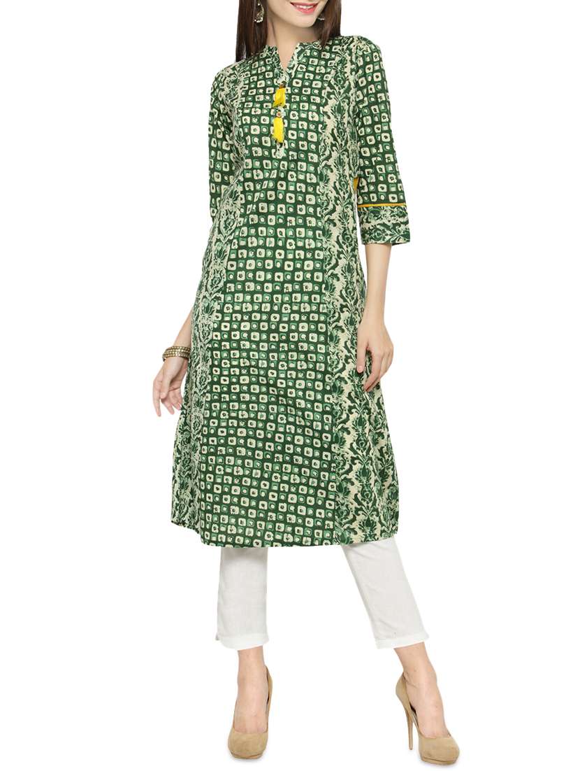 printed a-line kurta