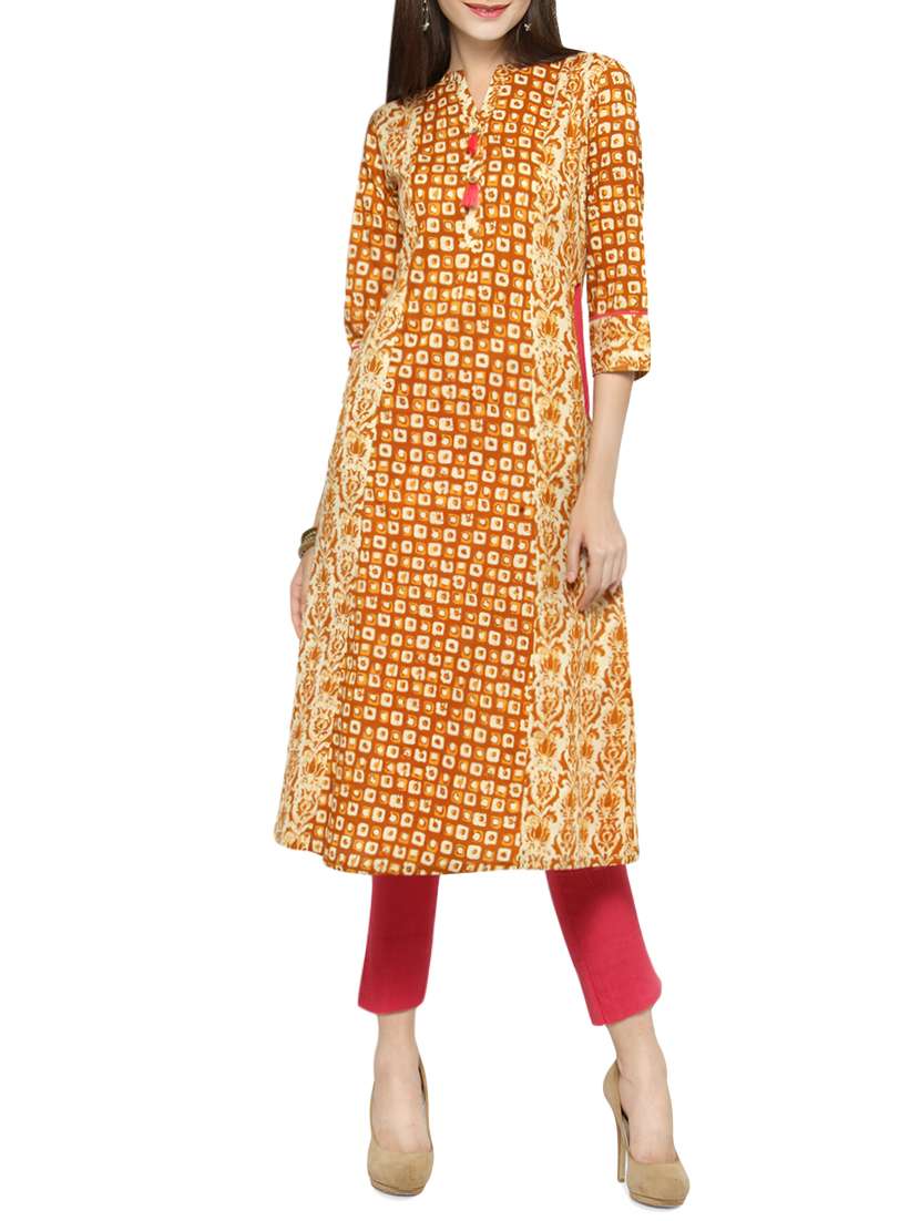 printed a-line kurta