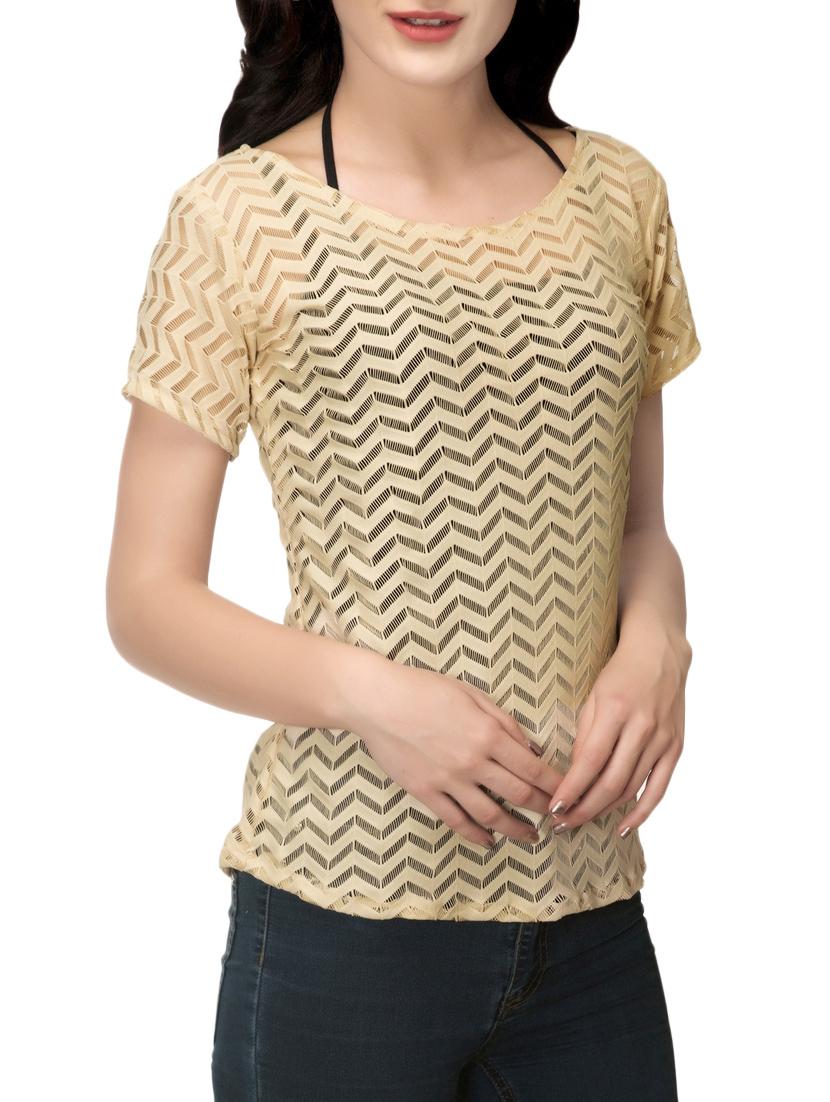 women's straight round neck top - 14439737 - Standard Image - 1