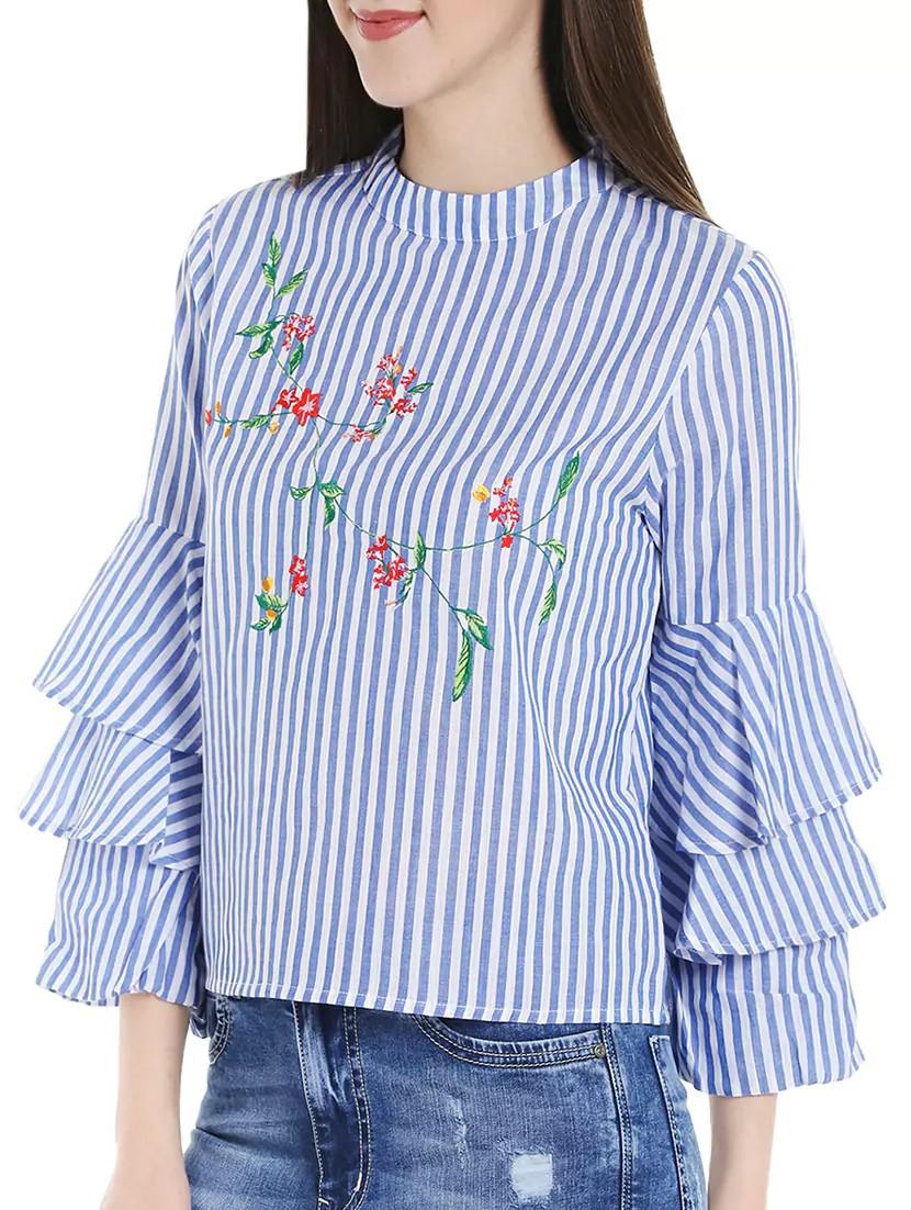 blue striped top - 14446701 -  Standard Image - 1