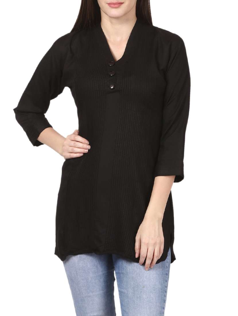 black rayon straight kurti