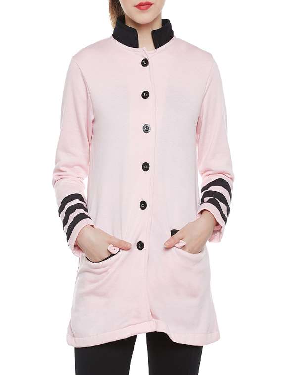 pink fleece pea coat