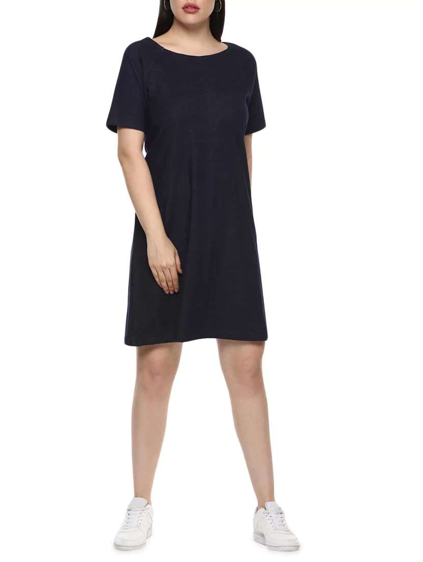 navy blue a-line dress