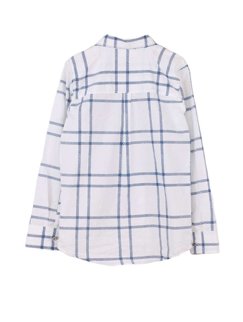 Pocket Patched Grid Pattern Shirt