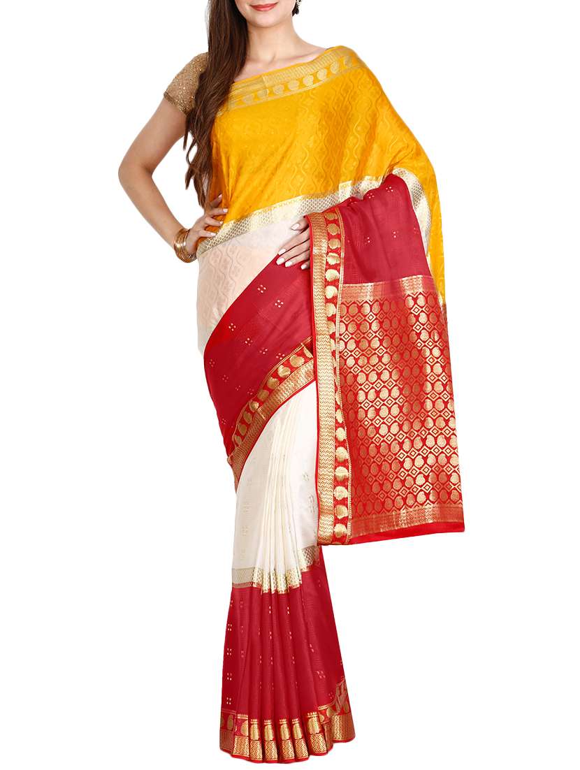 the chennai silks red mysore silk saree