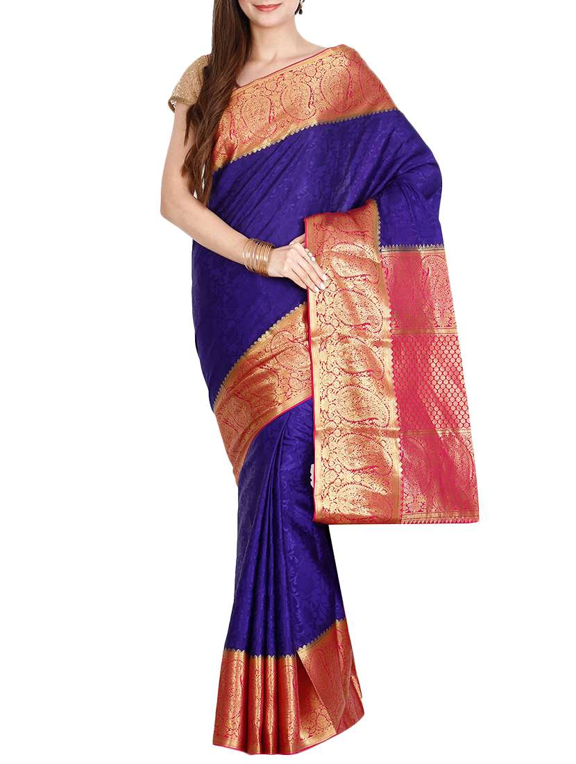 the chennai silks blue mysore silk saree