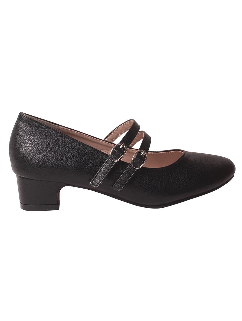 black faux leather slip on formal shoes - 14457124 - Standard Image - 1