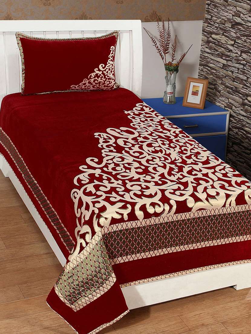 single chenille bed cover with 1 pillow cover