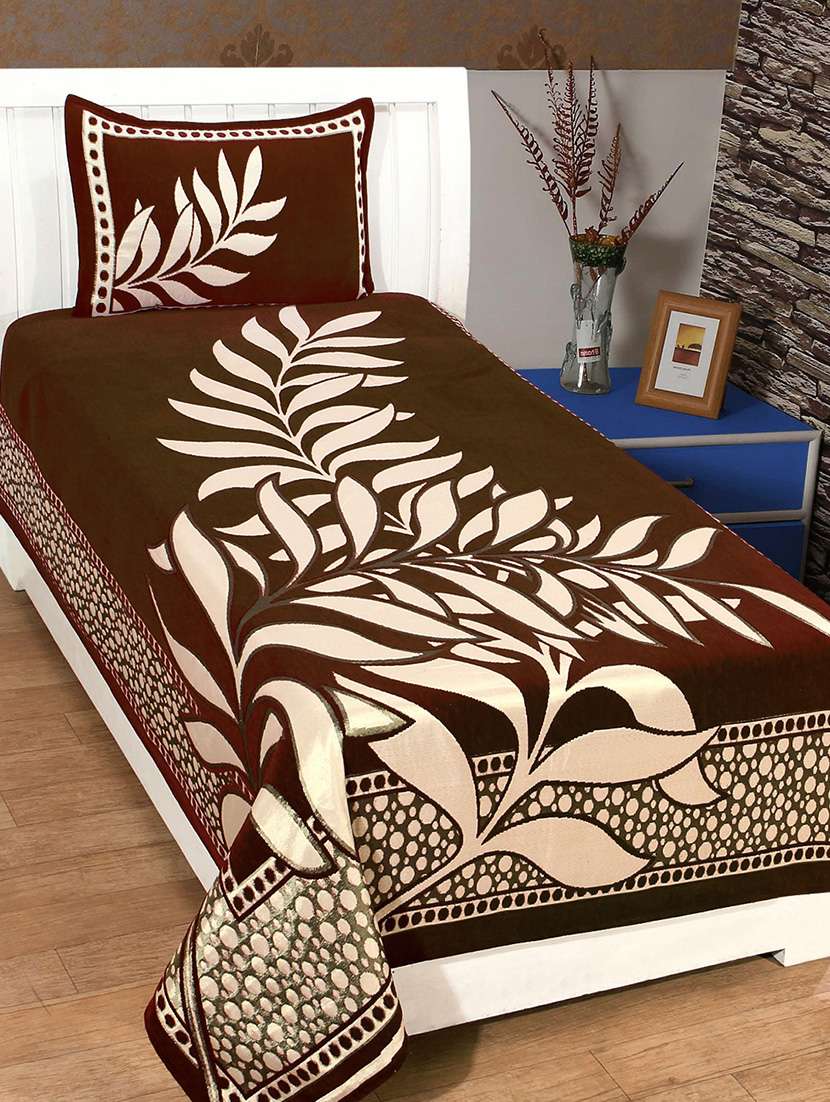 single chenille bed cover with 1 pillow cover
