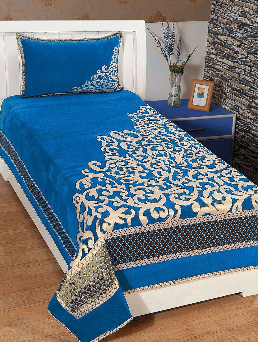 single chenille bed cover with 1 pillow cover