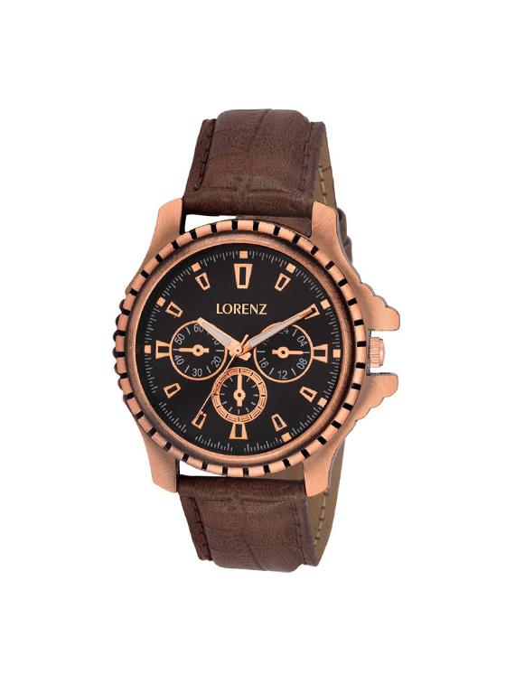 lorenz mk-1054a copper dumy chrono style casual fit men's analog watch with 1 year lorenz india warranty - 14477693 -  Zoom Image - 0