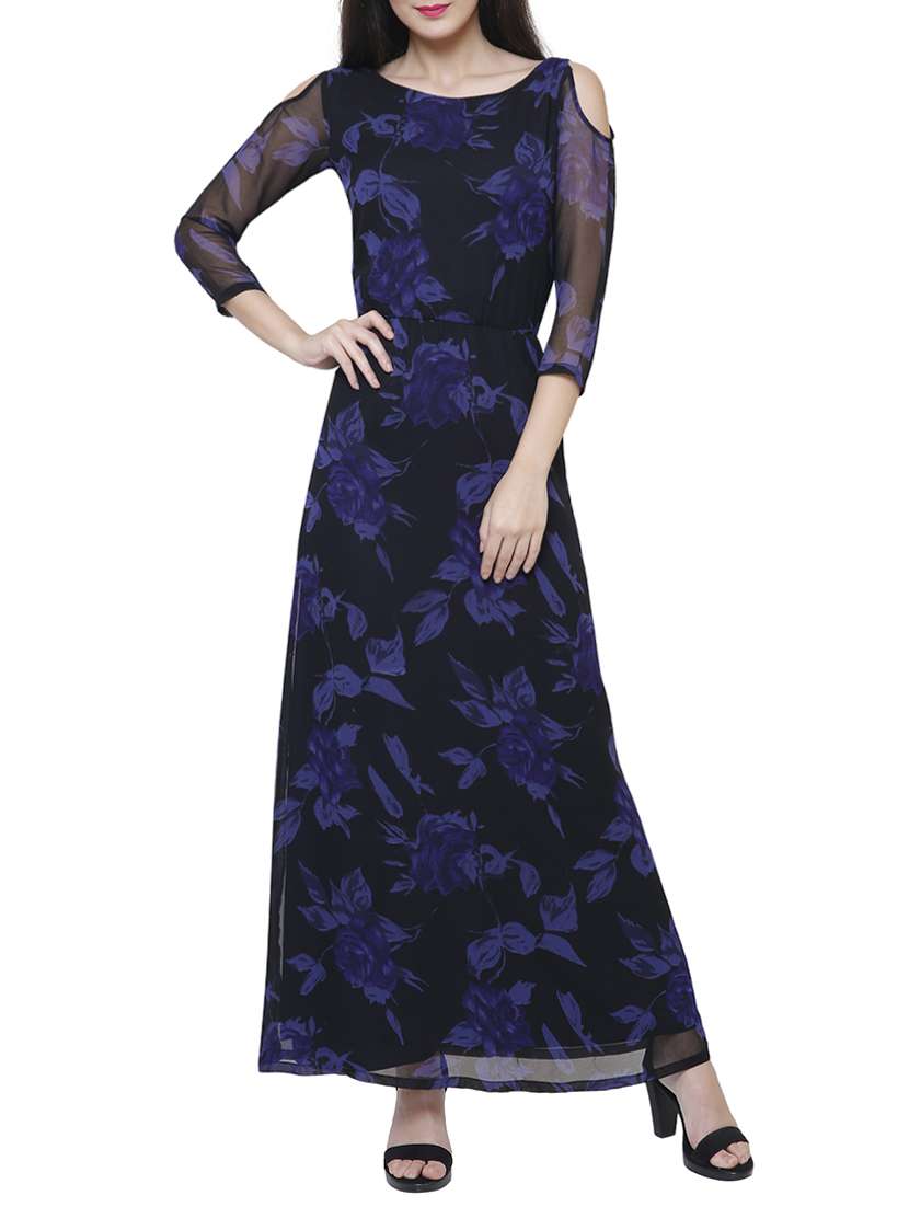 black georgette maxi dress