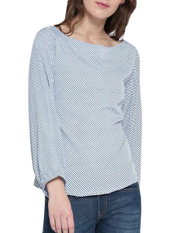 women's straight boat neck top