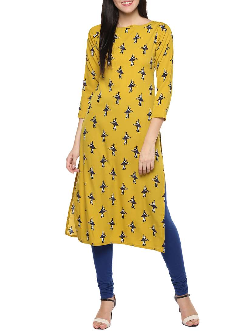 printed straight kurta