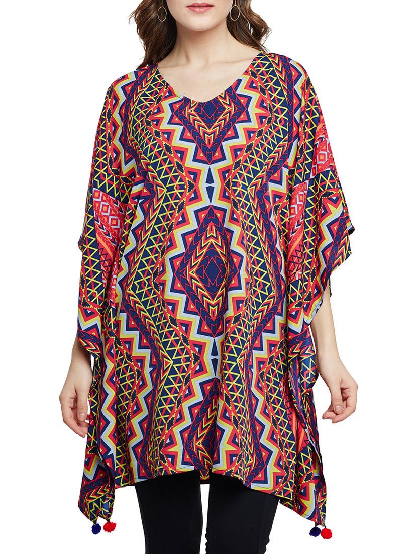 multi colored printed kaftan