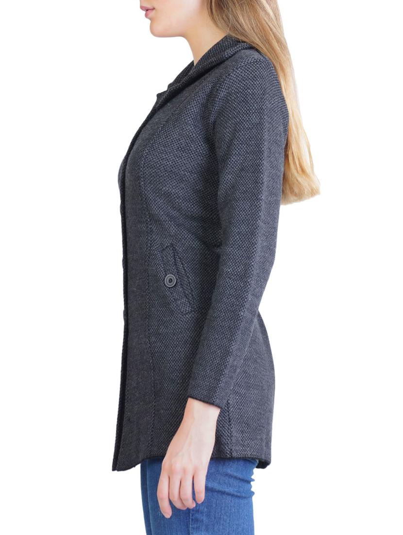 grey self design full sleeves coatigan - 14491246 - Standard Image - 1