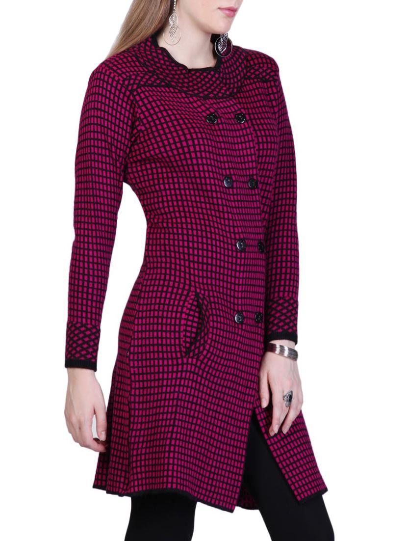 women pink full sleeves coatigan - 14491446 -  Standard Image - 1