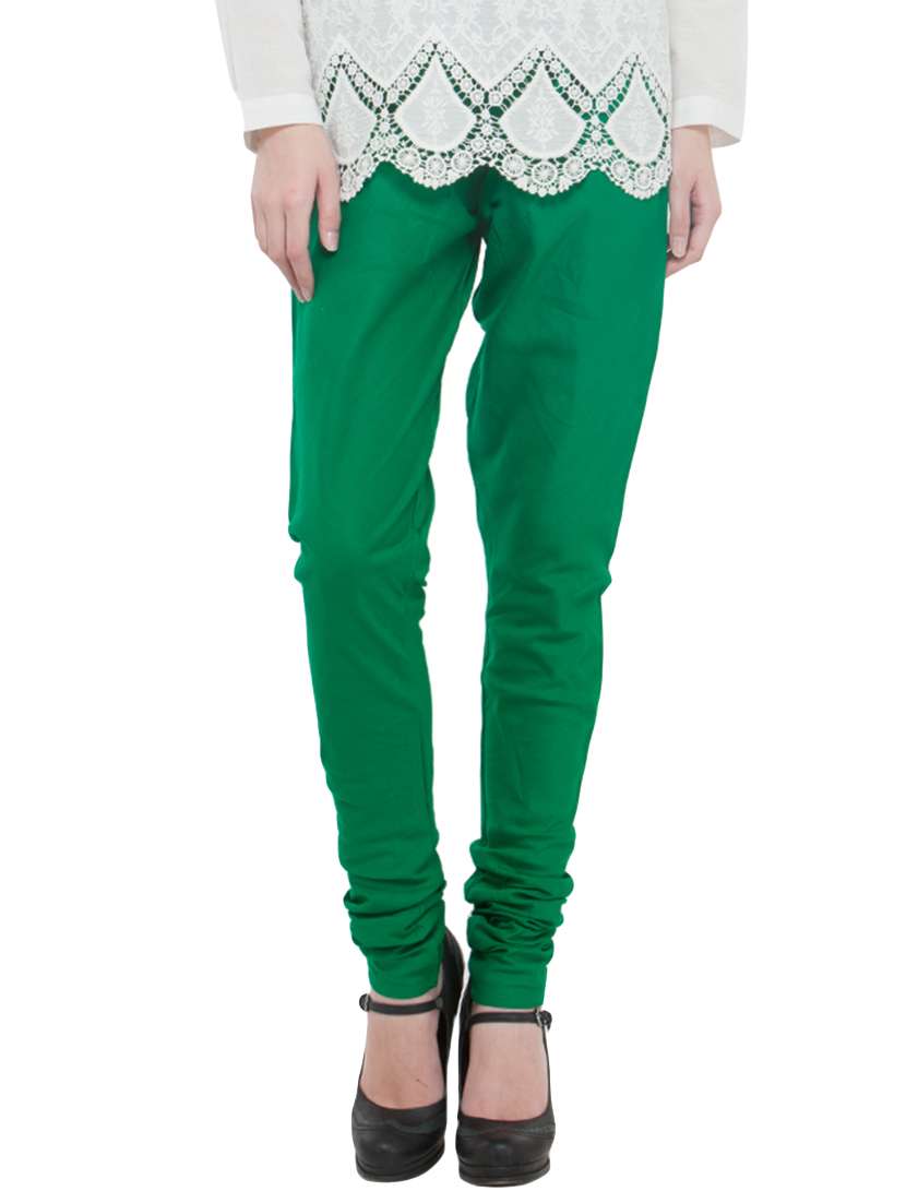 green solid churidar