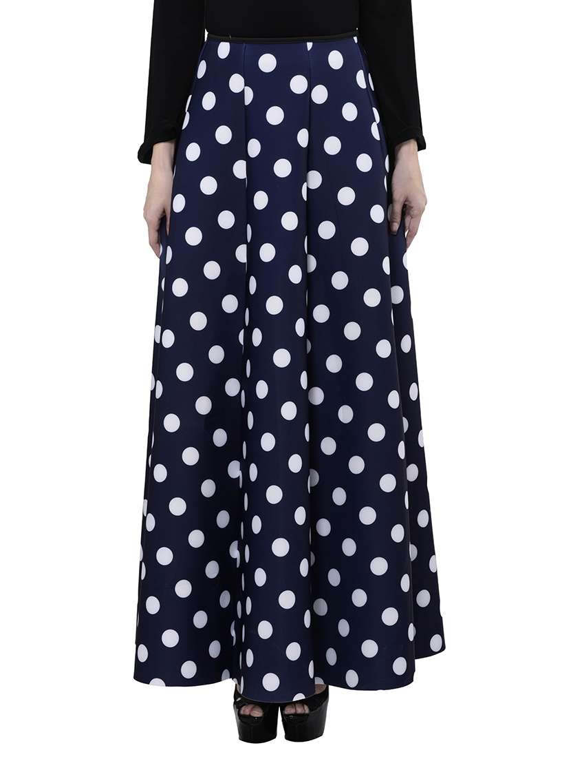 polka dots pleated skirt