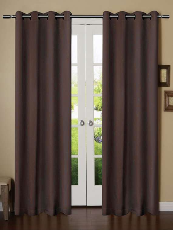 dark coffee solid premium blackout door curtain