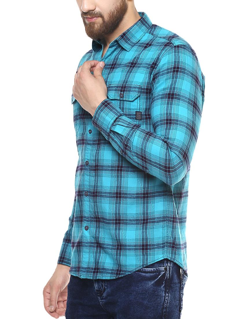 blue cotton casual shirt - 14504698 - Standard Image - 1