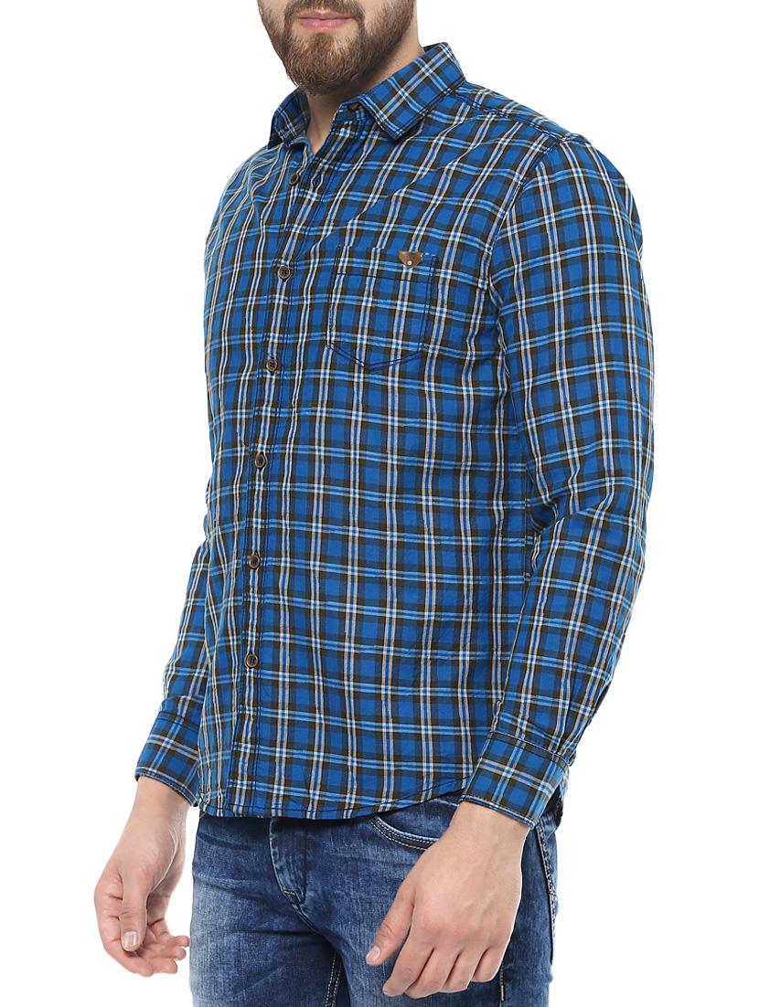 blue cotton casual shirt - 14504716 - Standard Image - 1