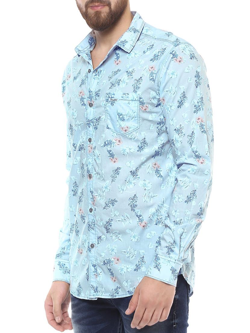 light blue cotton casual shirt - 14504771 - Standard Image - 1