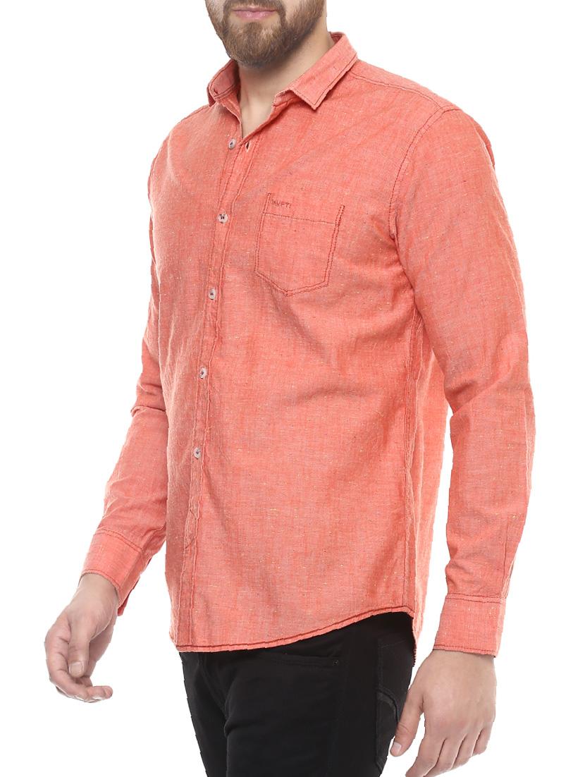 orange cotton casual shirt - 14504774 -  Standard Image - 1