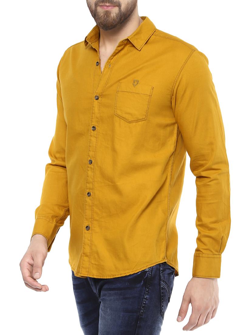 yellow cotton casual shirt - 14504870 - Standard Image - 1