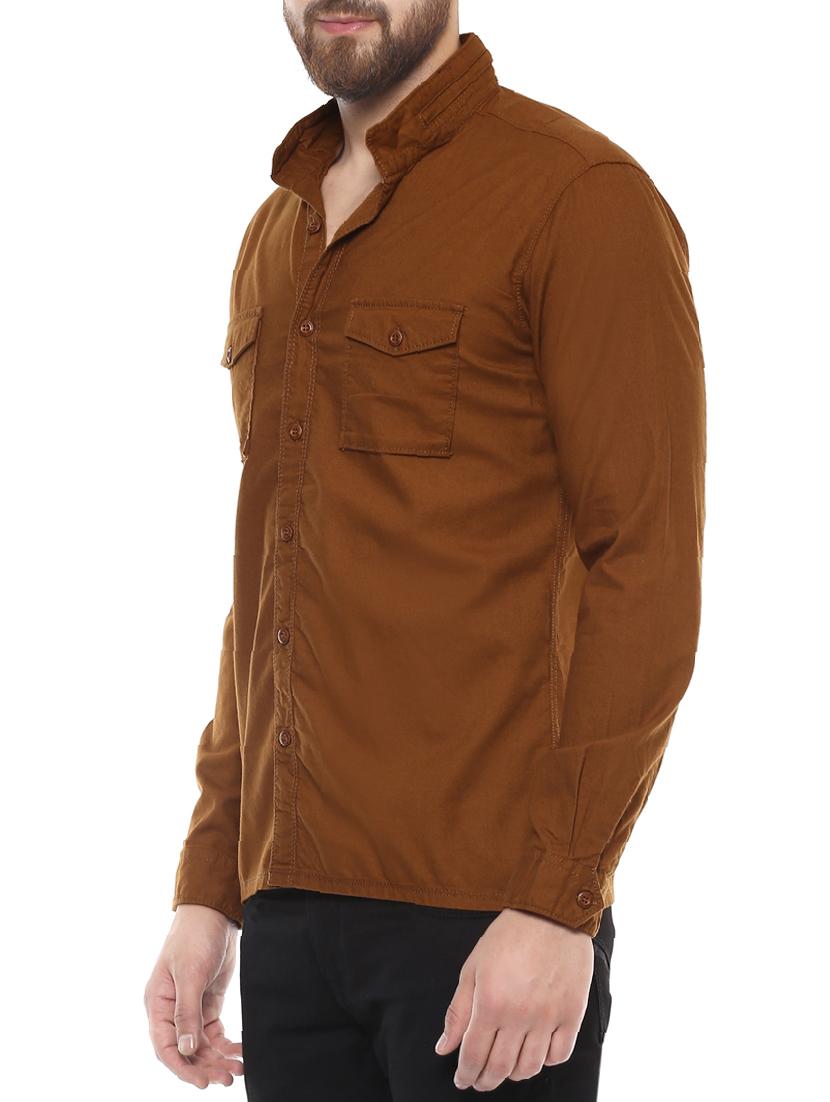 brown cotton casual shirt - 14504903 -  Standard Image - 1
