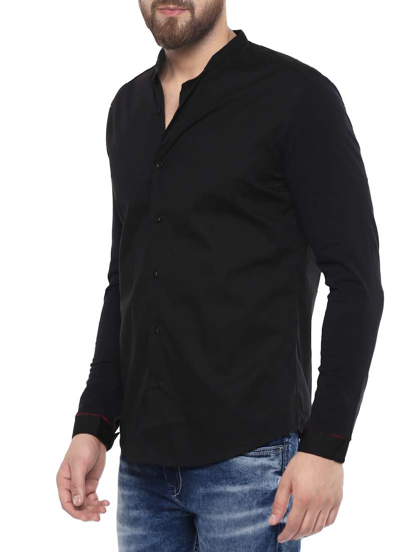 black cotton casual shirt - 14504912 - Standard Image - 1