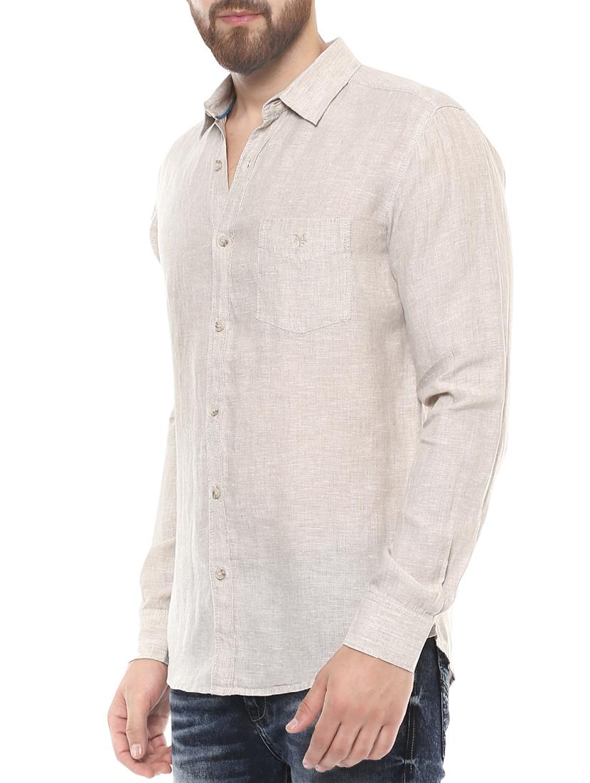 beige cotton casual shirt - 14504957 -  Standard Image - 1