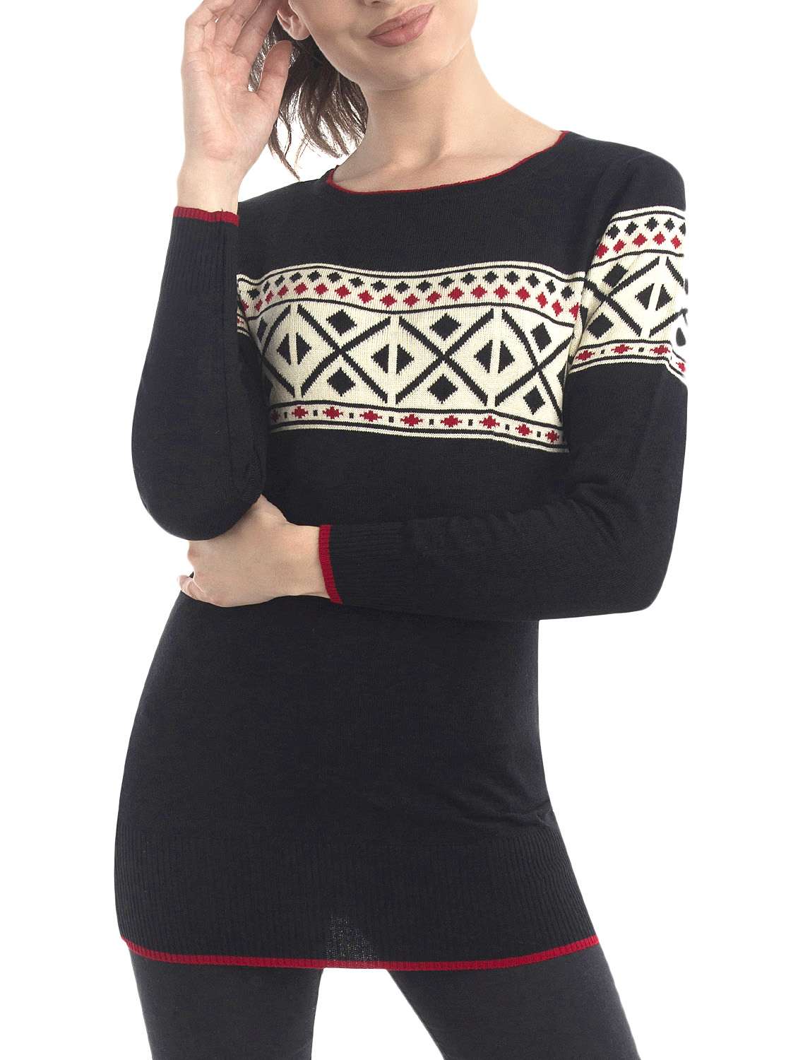 black woolen casual pullover