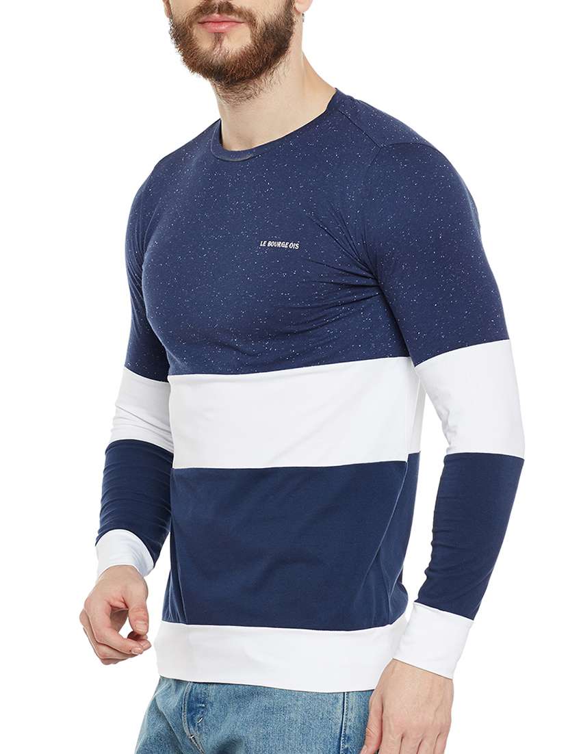 blue cotton color block  t-shirt - 14515492 -  Standard Image - 1