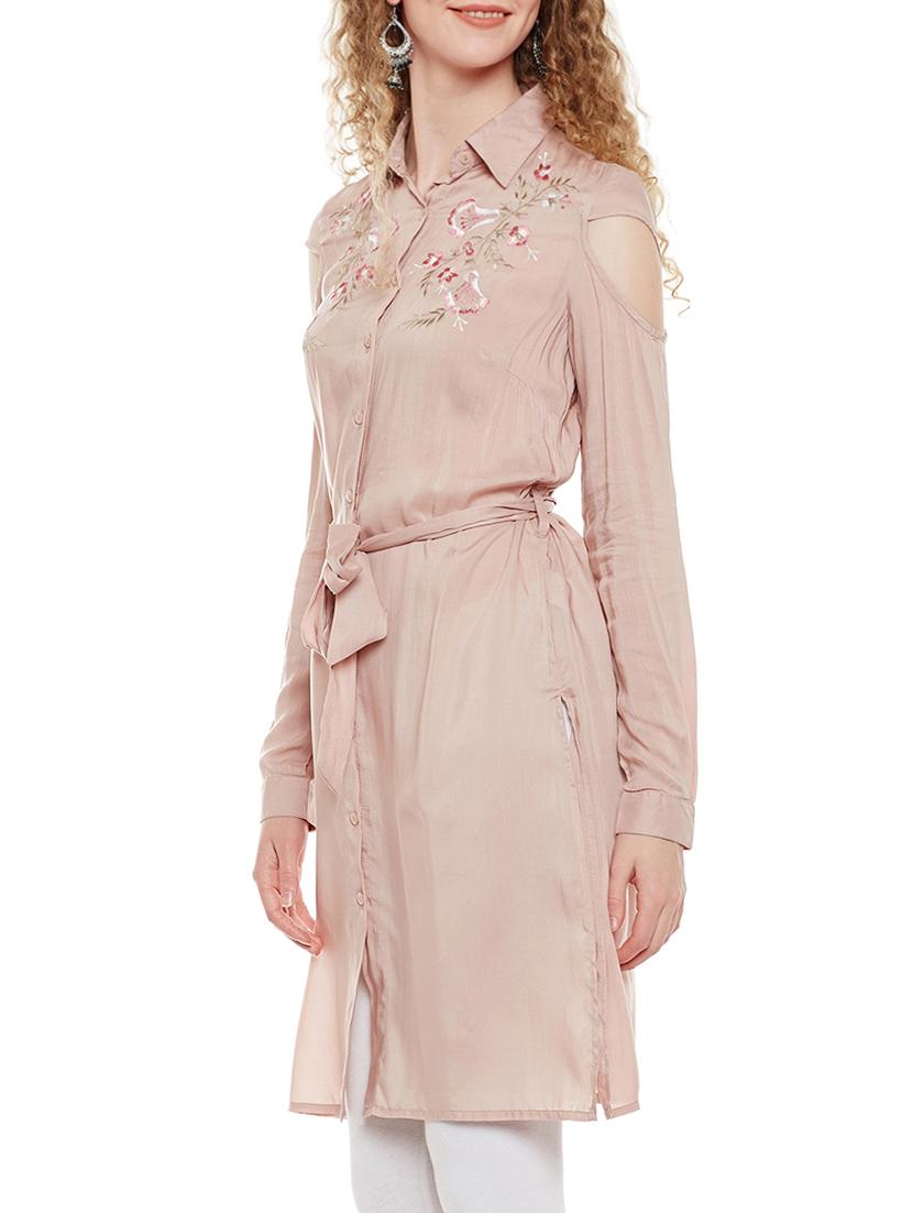 pink solid viscose tunic - 14518729 -  Standard Image - 1
