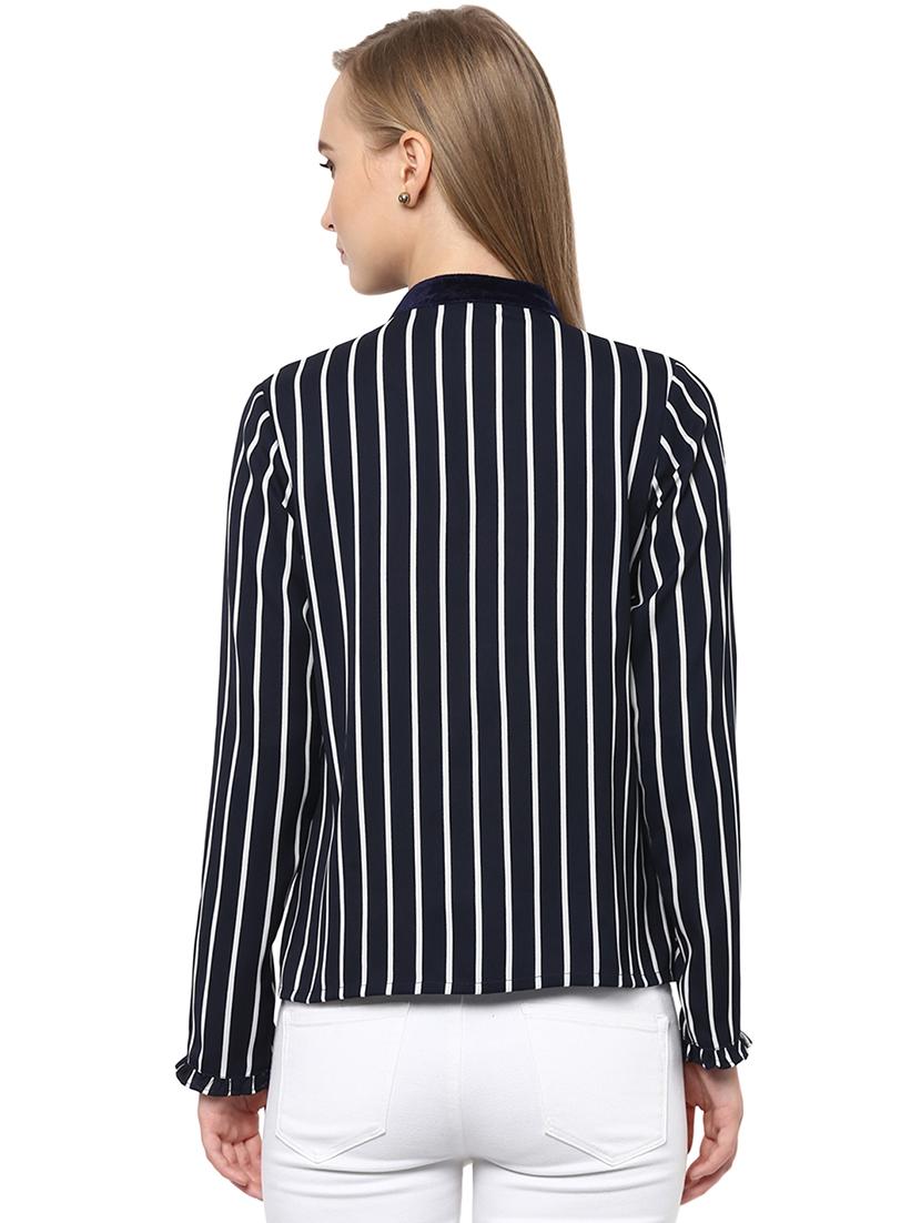 tie-knot neck striped top - 14527713 - Standard Image - 1