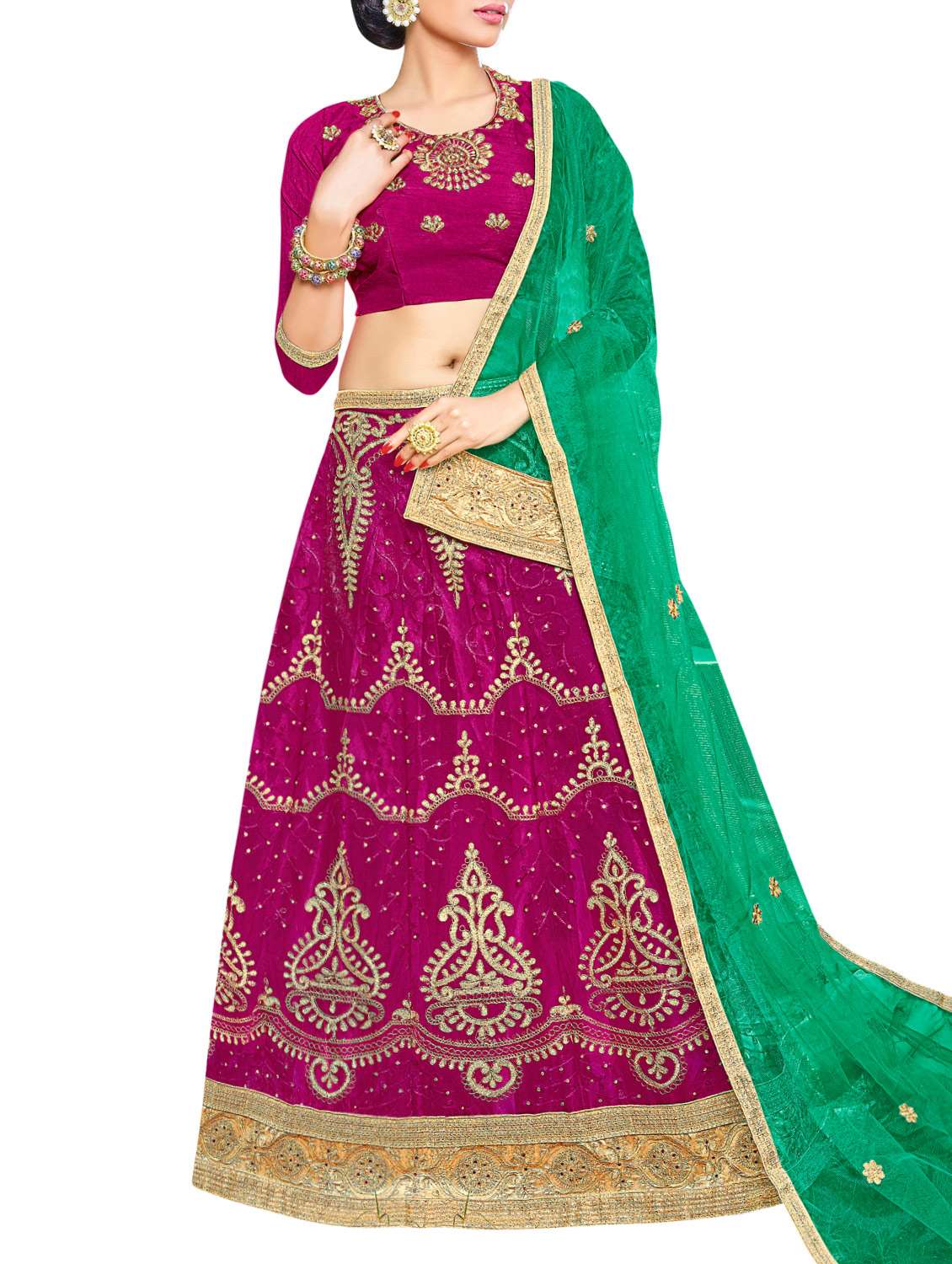 Designer AASVAA pink a-line lehenga